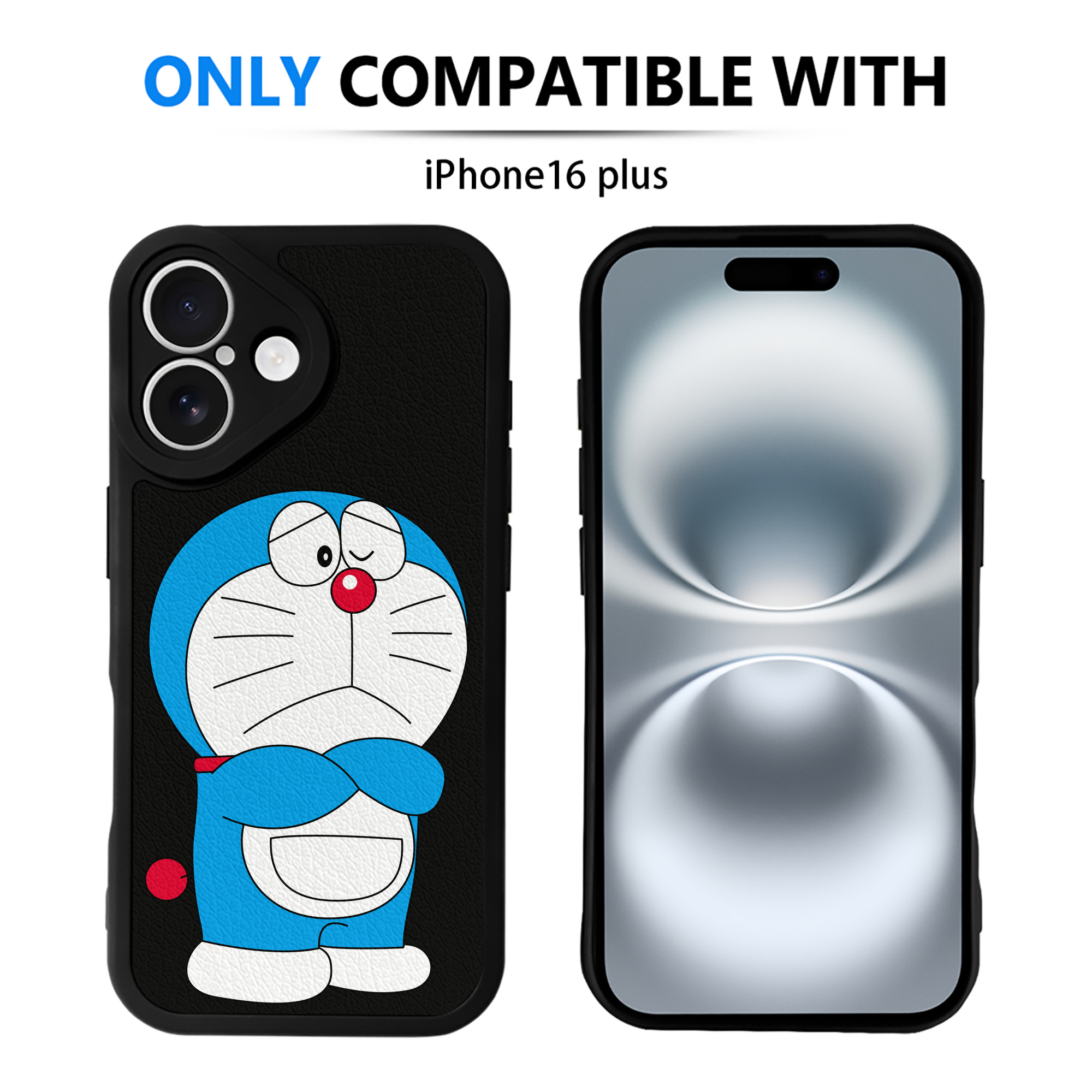 （画像用） ドラえもん Doraemon 【iPhone 16シリーズ対応】シリコンスマホケース（レザー調） 材質：シリコン